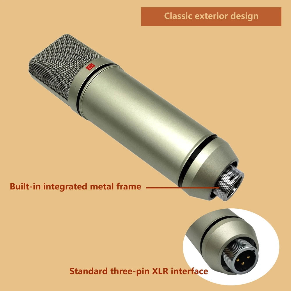 Condenser Microphone Professional Mic Recording Studio Sound For PC Computer Laptop Wired Karaoke Stand Mikrofon Audio Sing Mike