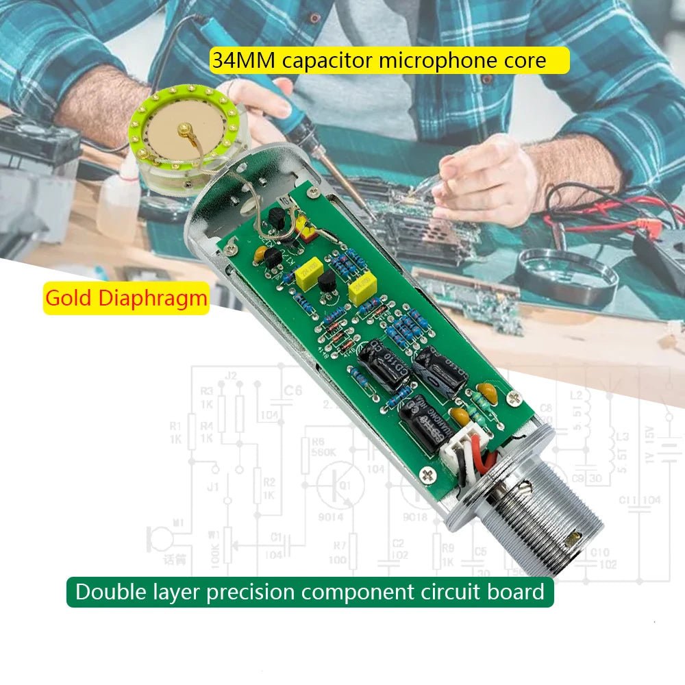 Condenser Microphone Professional Mic Recording Studio Sound For PC Computer Laptop Wired Karaoke Stand Mikrofon Audio Sing Mike