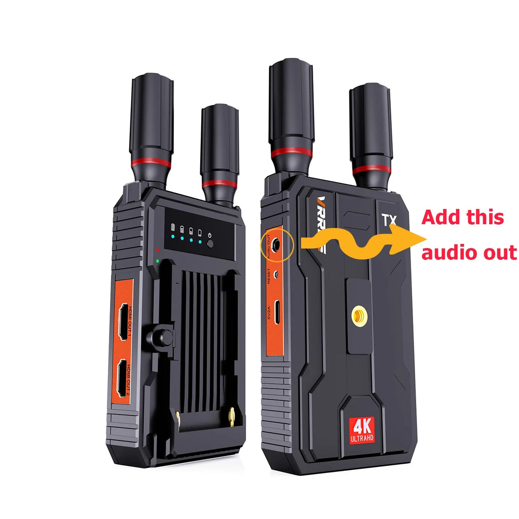 5G 4K Wireless HDMI Video Transmitter and Receiver Extender Kit 400m Los Range for DSLR Camera Laptop PC To TV Projector Monitor