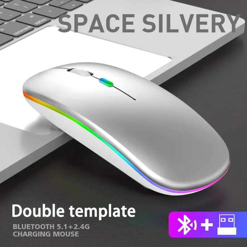 Wireless Mouse RGB Rechargeable USB 2.4GHz Bluetooth Mice Wireless Computer Mause LED Backlit Ergonomic Gaming Mouse For Laptops