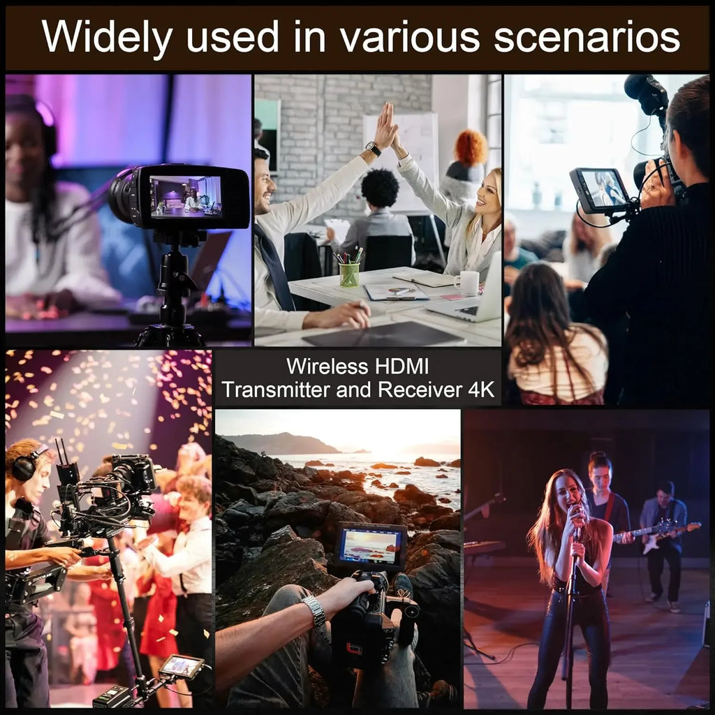 5G 4K Wireless HDMI Video Transmitter and Receiver Extender Kit 400m Los Range for DSLR Camera Laptop PC To TV Projector Monitor