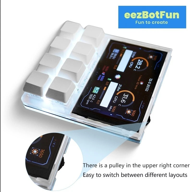 NEW Designer Shortcut Keyboard Programmable With Screen RGB Streamdeck Desktop Smart Console USB Sub-Screen Tablet Laptop Office