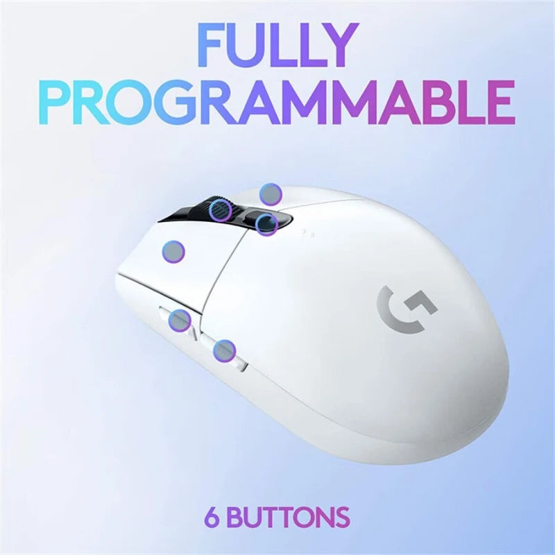 Logitech G305 Lightspeed Wireless Gaming Mouse, 2.4G USB Hero Sensor, 6 Programmable Buttons, Lightweight for PC Laptop Gamer,